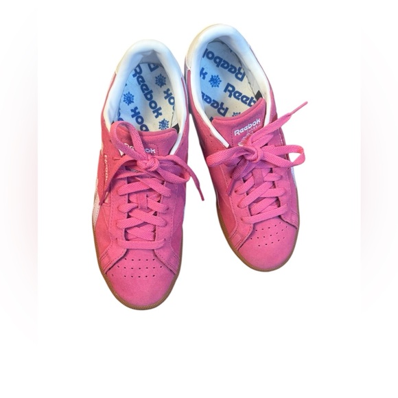 Reebok Club C Grounds UK Pink Suede Barbiecore Gum Sole Court Shoe Sneaker 7.5 - Picture 6 of 12